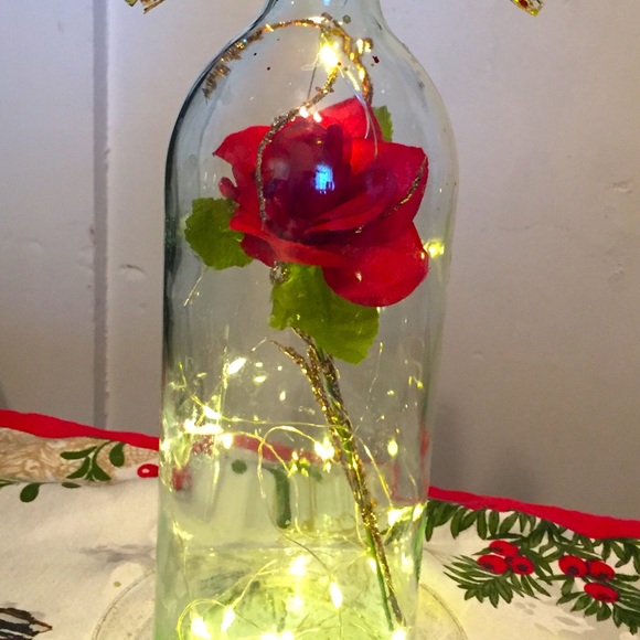 Enchanted 🌹 wine bottle lantern - Picture 1 of 8